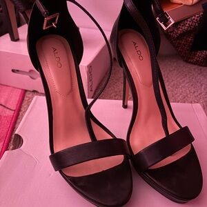 Aldo Elegant Black Strappy Heels